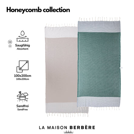 Honeycomb Harmony Collection: Cream &amp; Dark Green