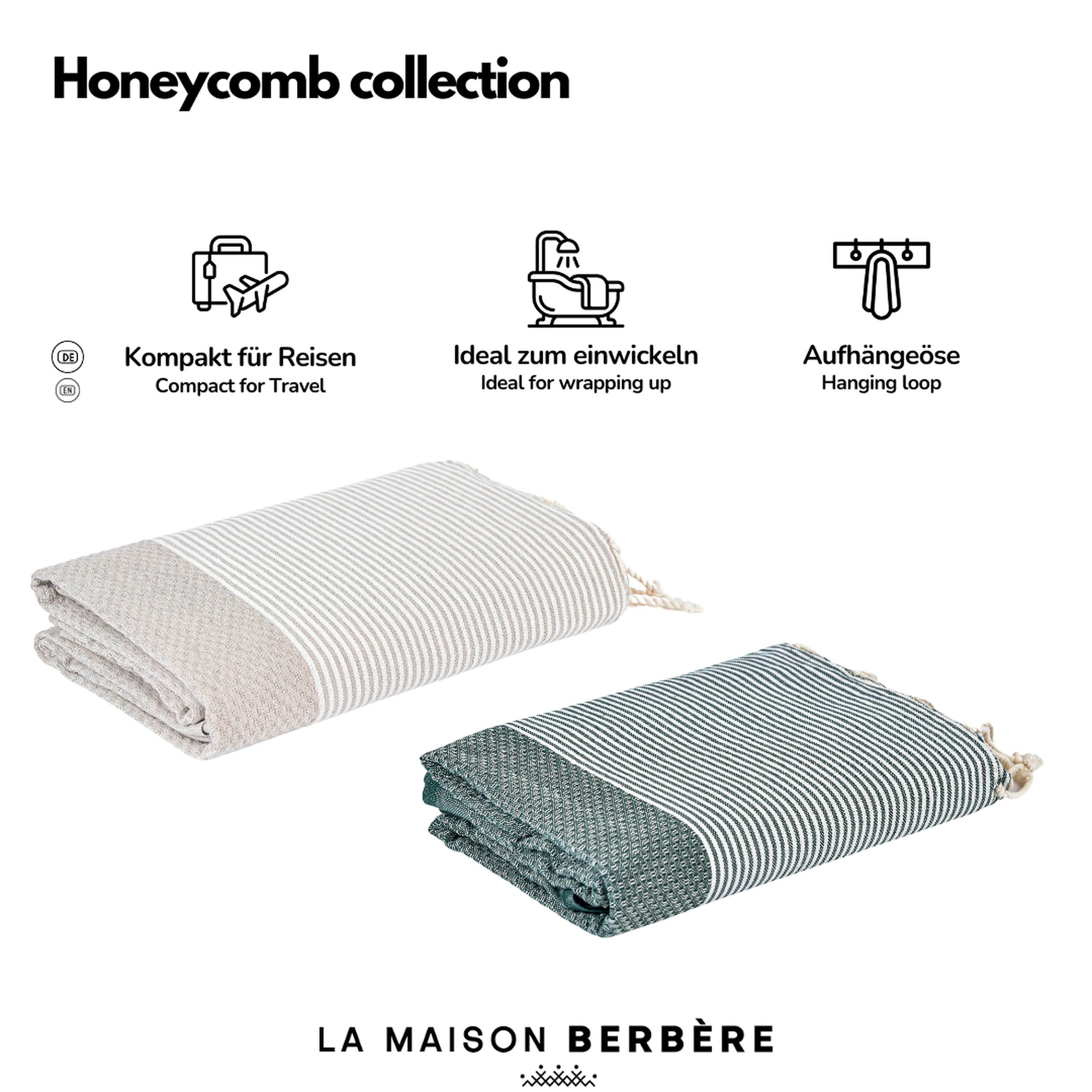 Honeycomb Harmony Collection: Cream & Dark Green