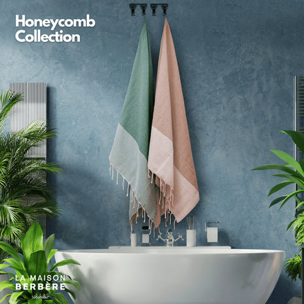 Honeycomb Harmony Collection: Cream &amp; Dark Green