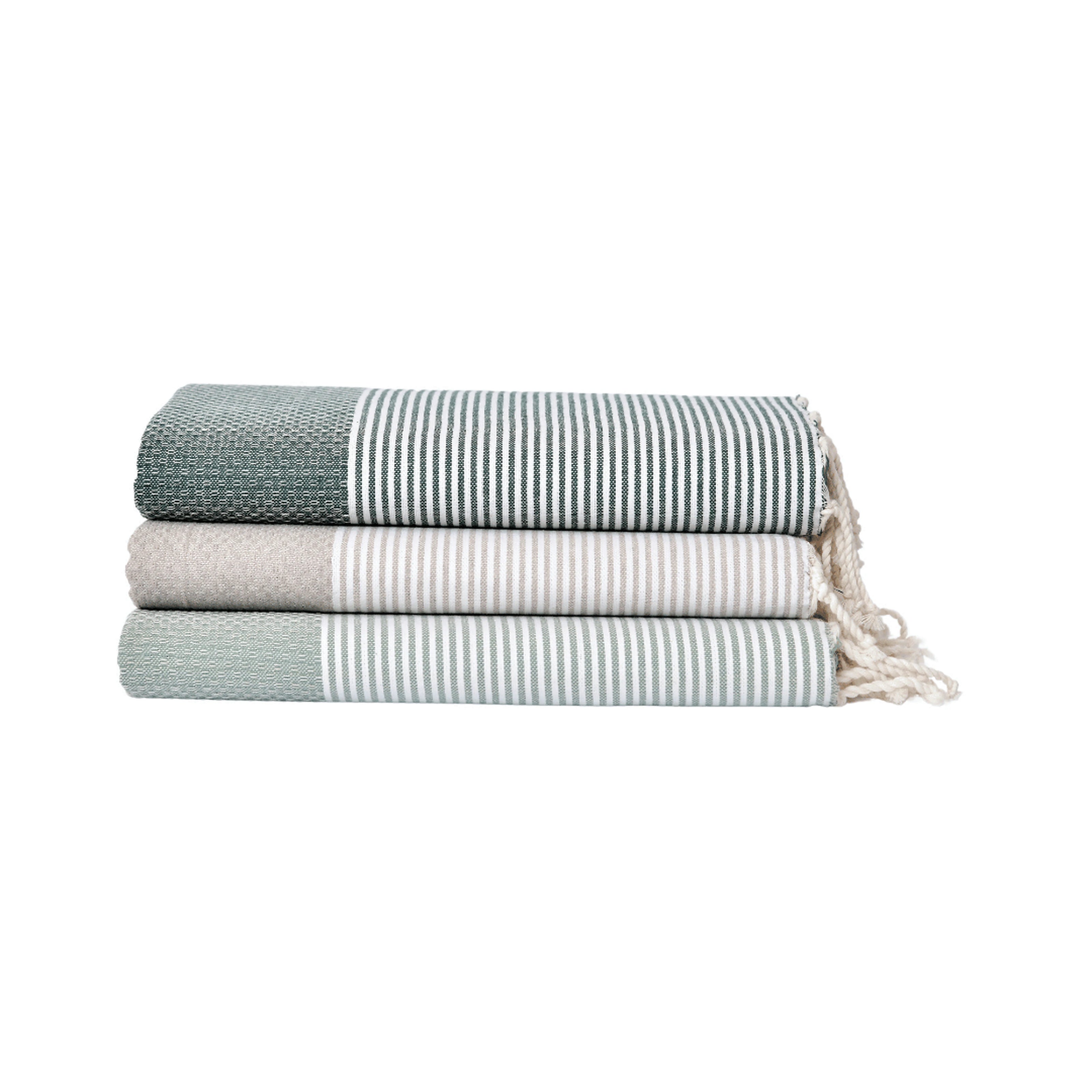 Honeycomb Tranquility Collection: Dark Green, Cream & Sage Green