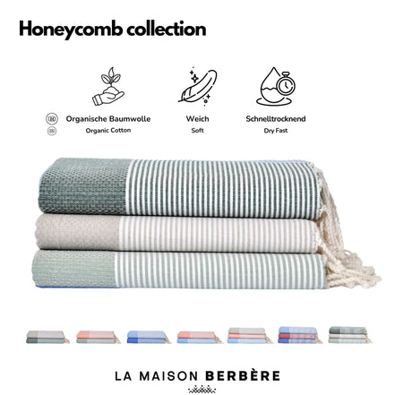 Honeycomb Tranquility Collection: Dark Green, Cream &amp; Sage Green