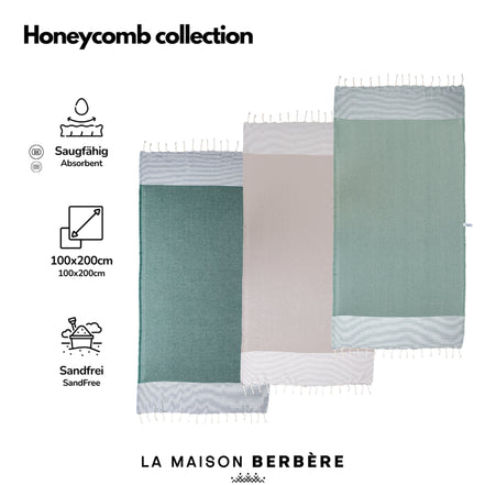 Honeycomb Tranquility Collection: Dark Green, Cream &amp; Sage Green