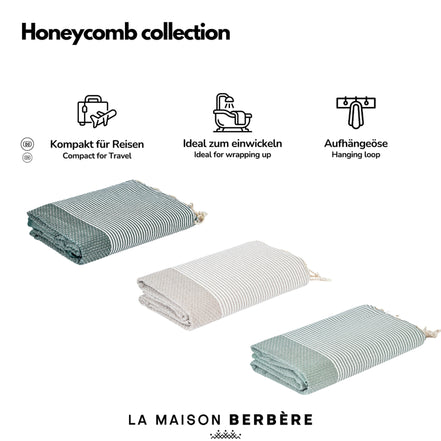 Honeycomb Tranquility Collection: Dark Green, Cream &amp; Sage Green