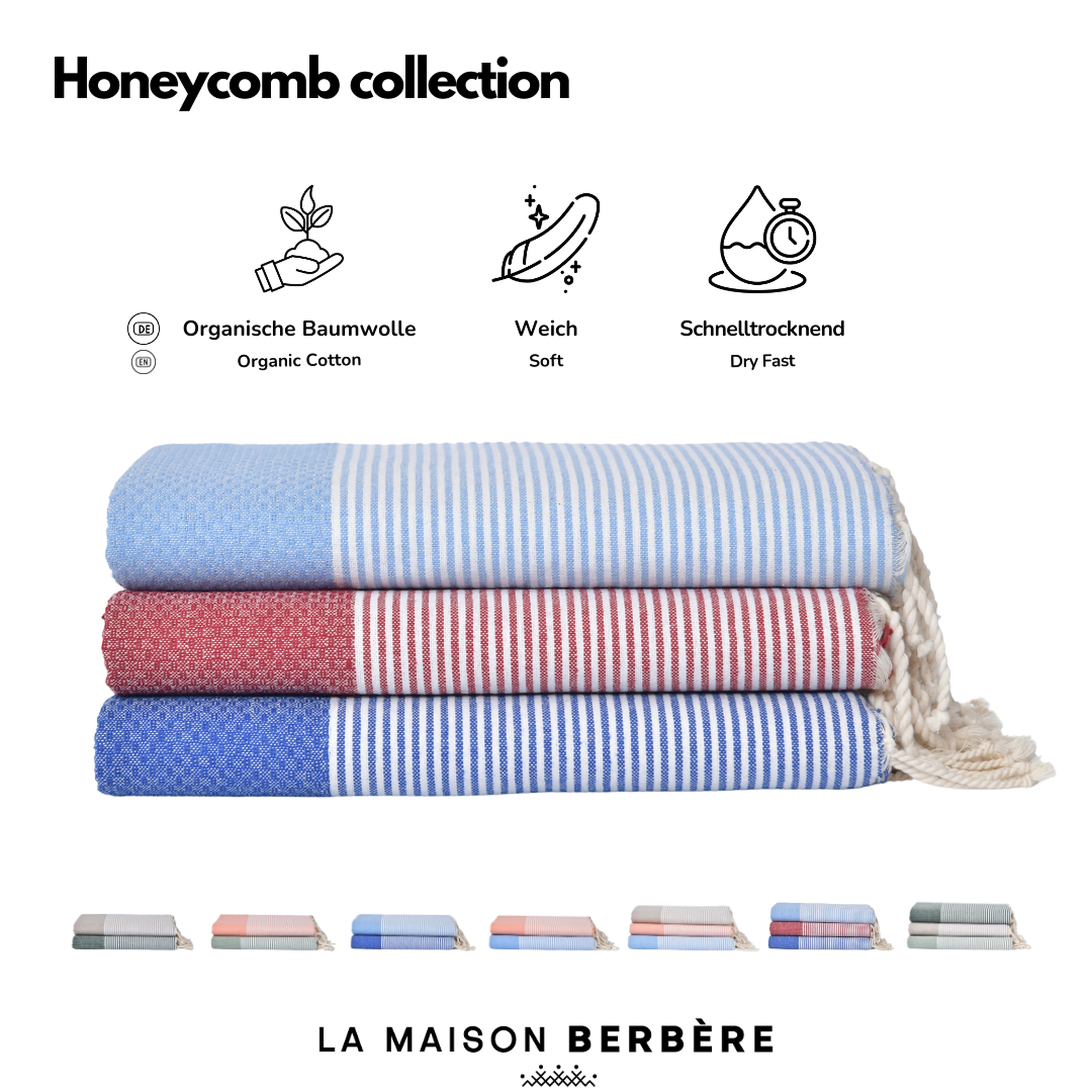 Honeycomb Vivid Collection: Royal Blue, Bordeaux & Sky Blue