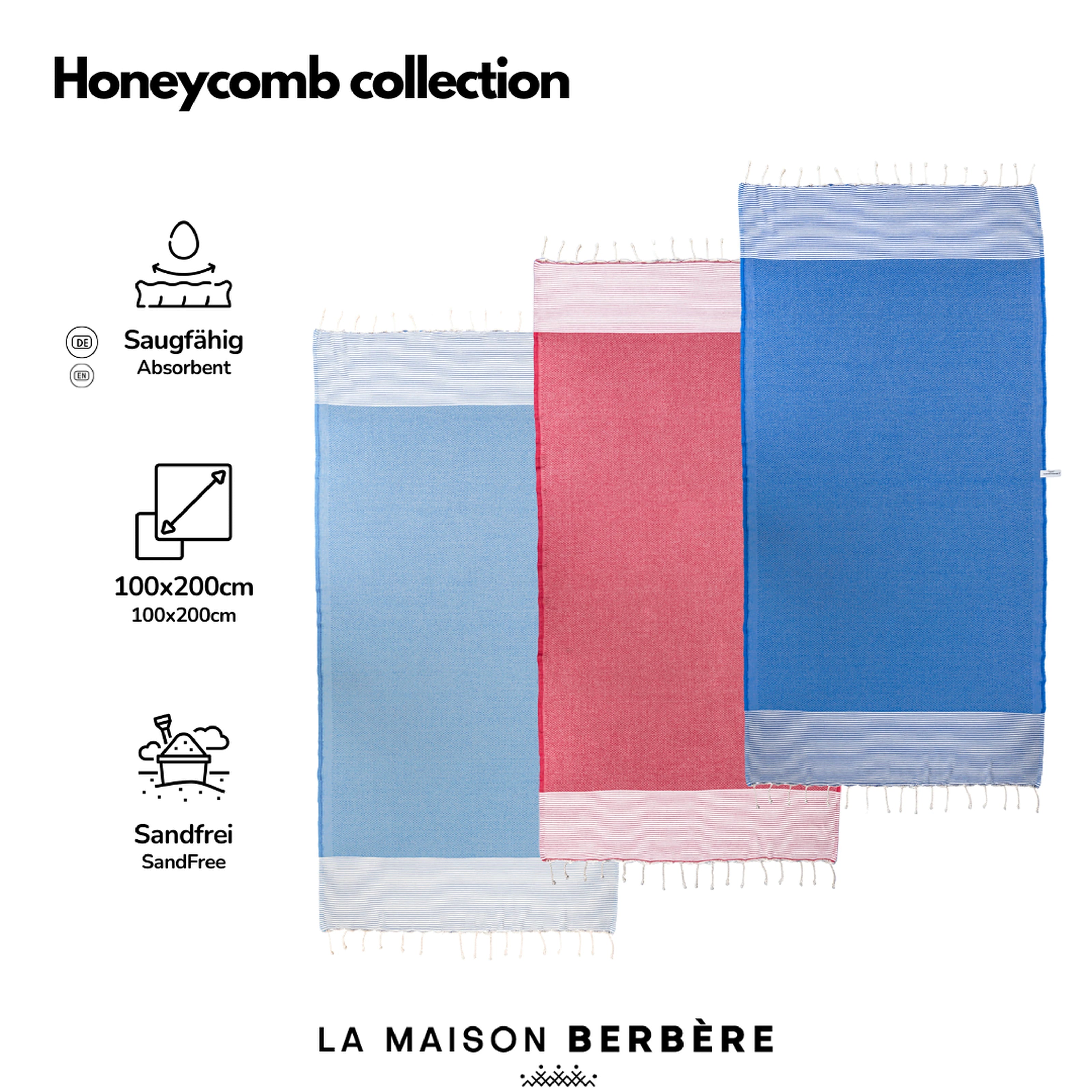 Honeycomb Vivid Collection: Royal Blue, Bordeaux & Sky Blue