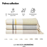 Produktübersicht des Palma Ksour Sets mit Material- und Pflegehinweisen