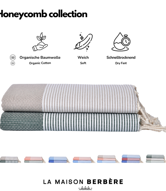 Honeycomb Harmony Kollektion: Crème & Dunkelgrün