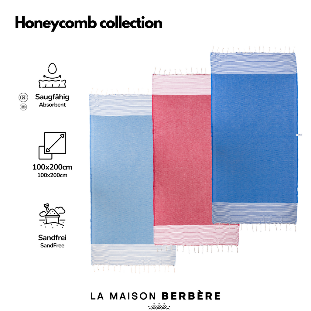 Honeycomb Vivid Collection: Royal Blue, Bordeaux & Sky Blue
