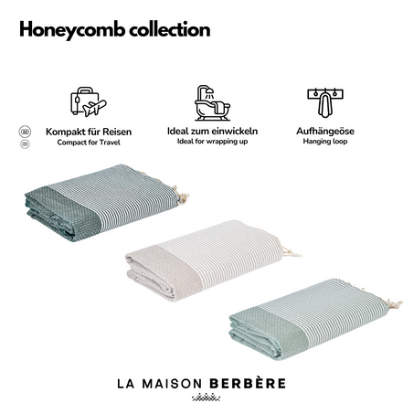 Honeycomb Tranquility Collection: Dark Green, Cream &amp; Sage Green