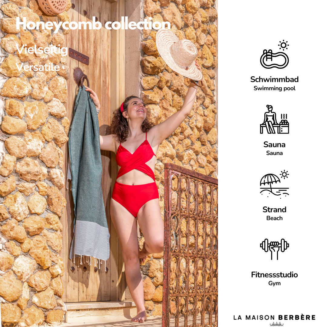 Honeycomb Tranquility Collection: Dark Green, Cream & Sage Green