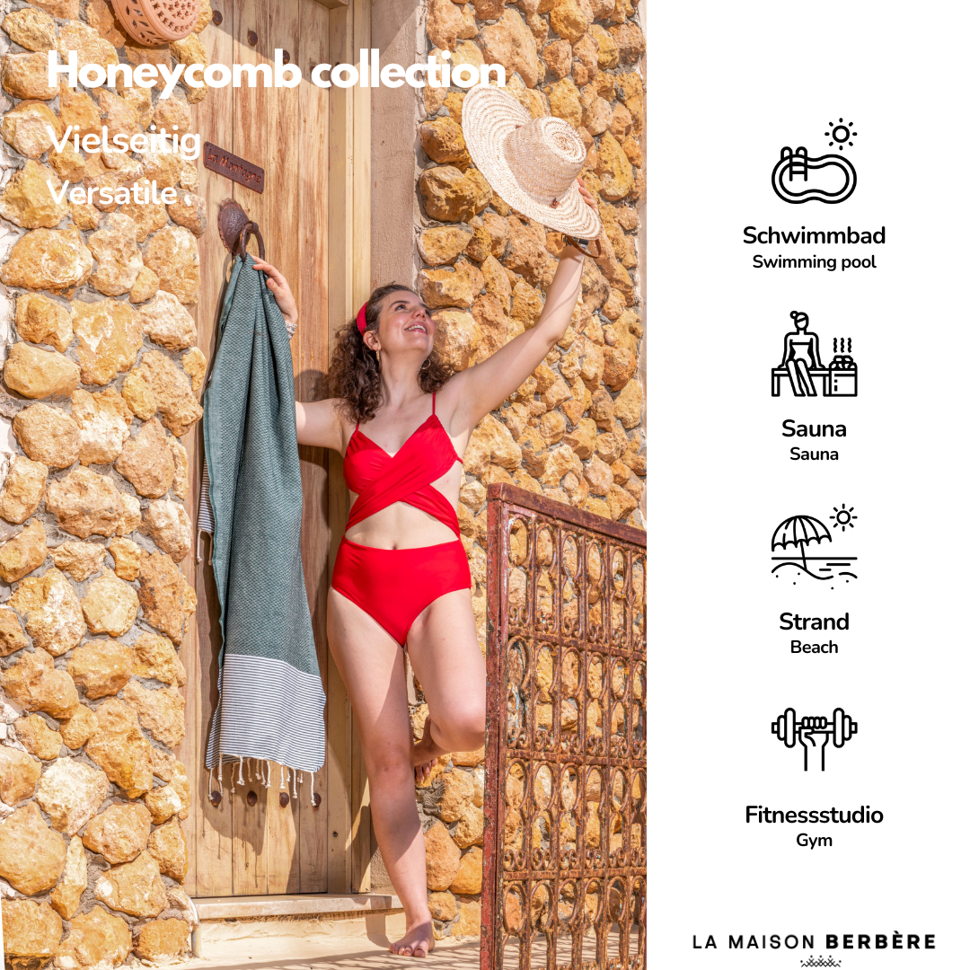 Honeycomb Harmony Collection: Cream & Dark Green